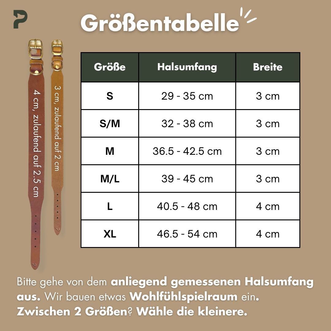 Personalisierbares Lederhalsband mit Name | Olive