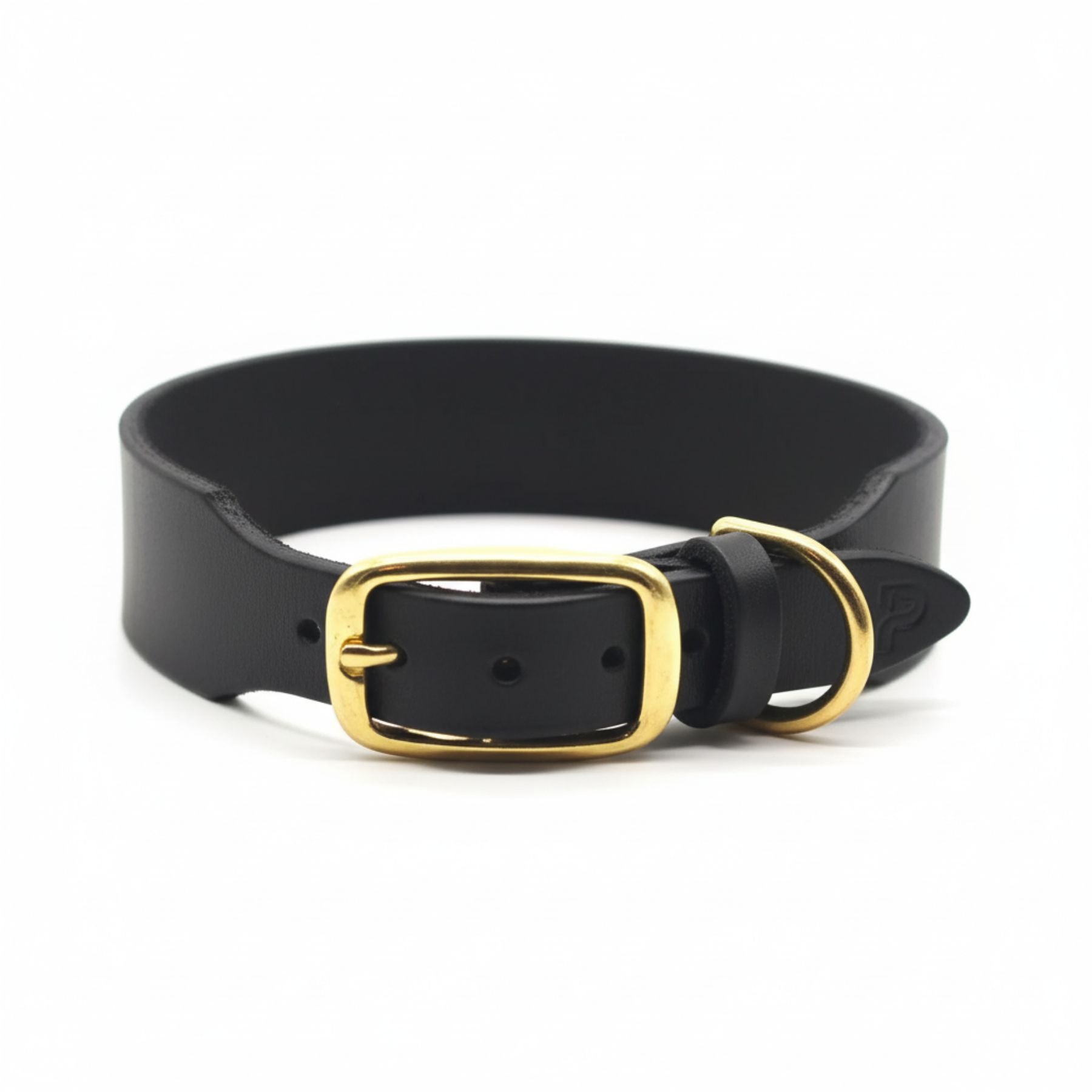 Personalisierbares Lederhalsband mit Name | Schwarz