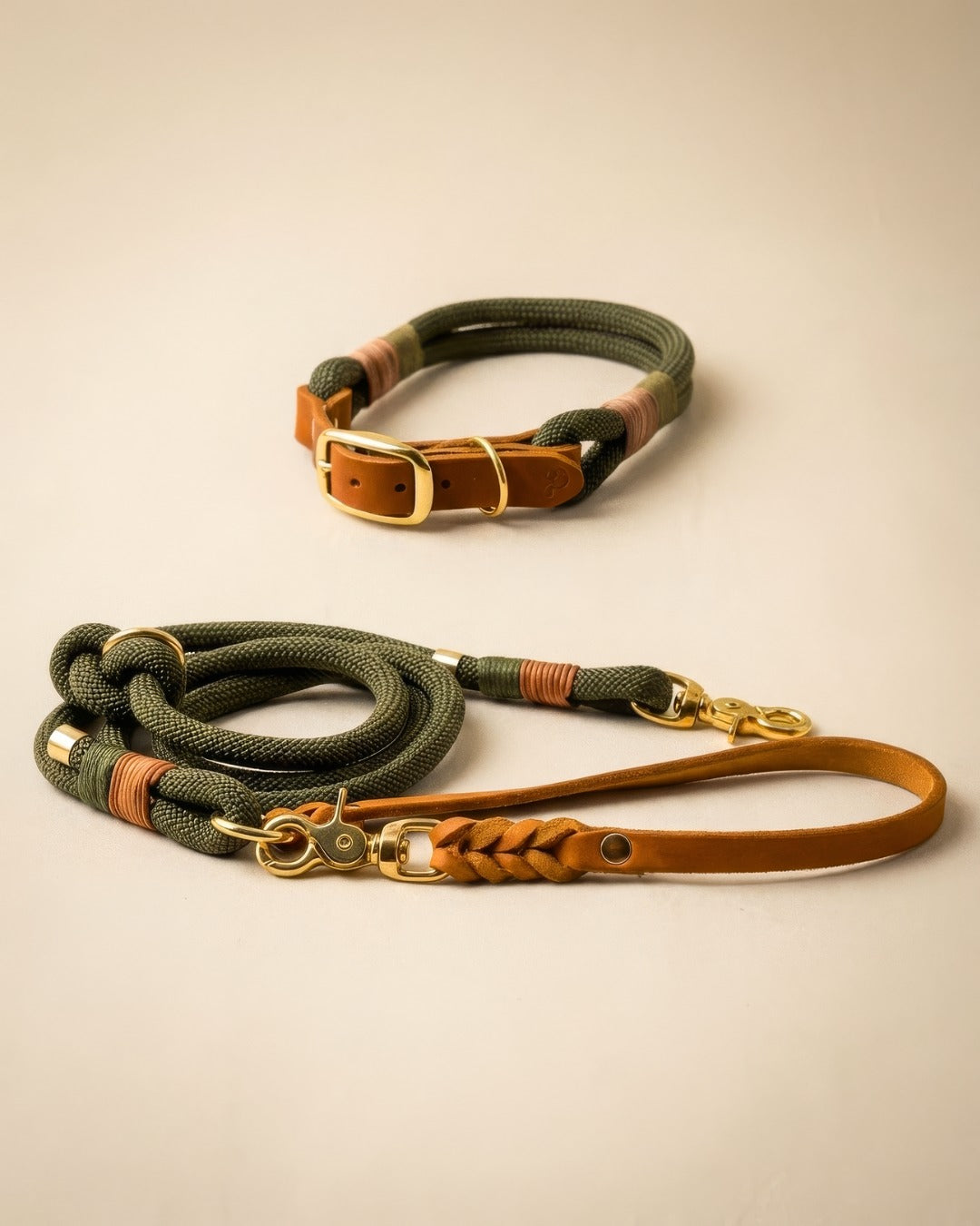 Set | Halsband & Leine 'Olive Grove'