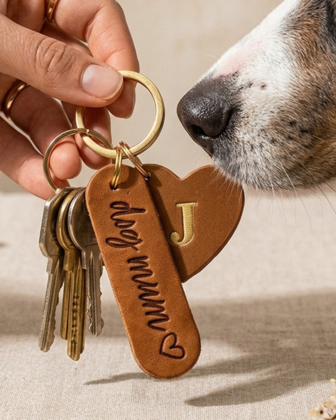 Gratis ab 109 €: Anhänger 'dog mum' + Herz-Initial – Beschäftigung und Spielspaß für Hunde, erhältlich bei Pawsome Hundezubehör