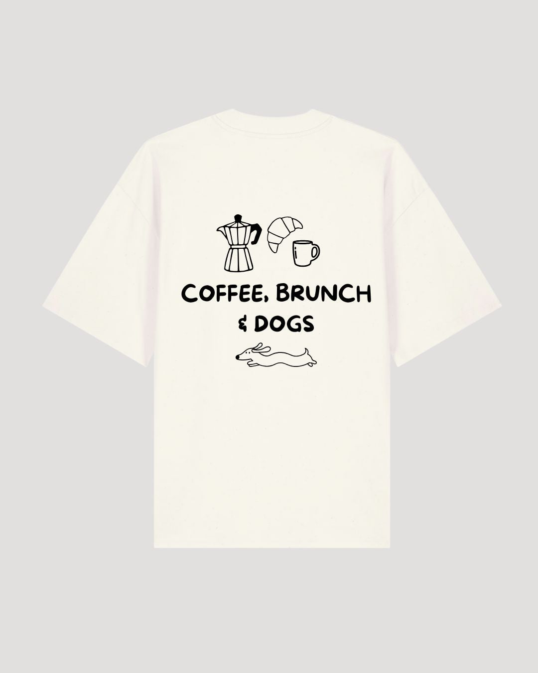 Premium Organic T-Shirt 'coffee, brunch & dogs'