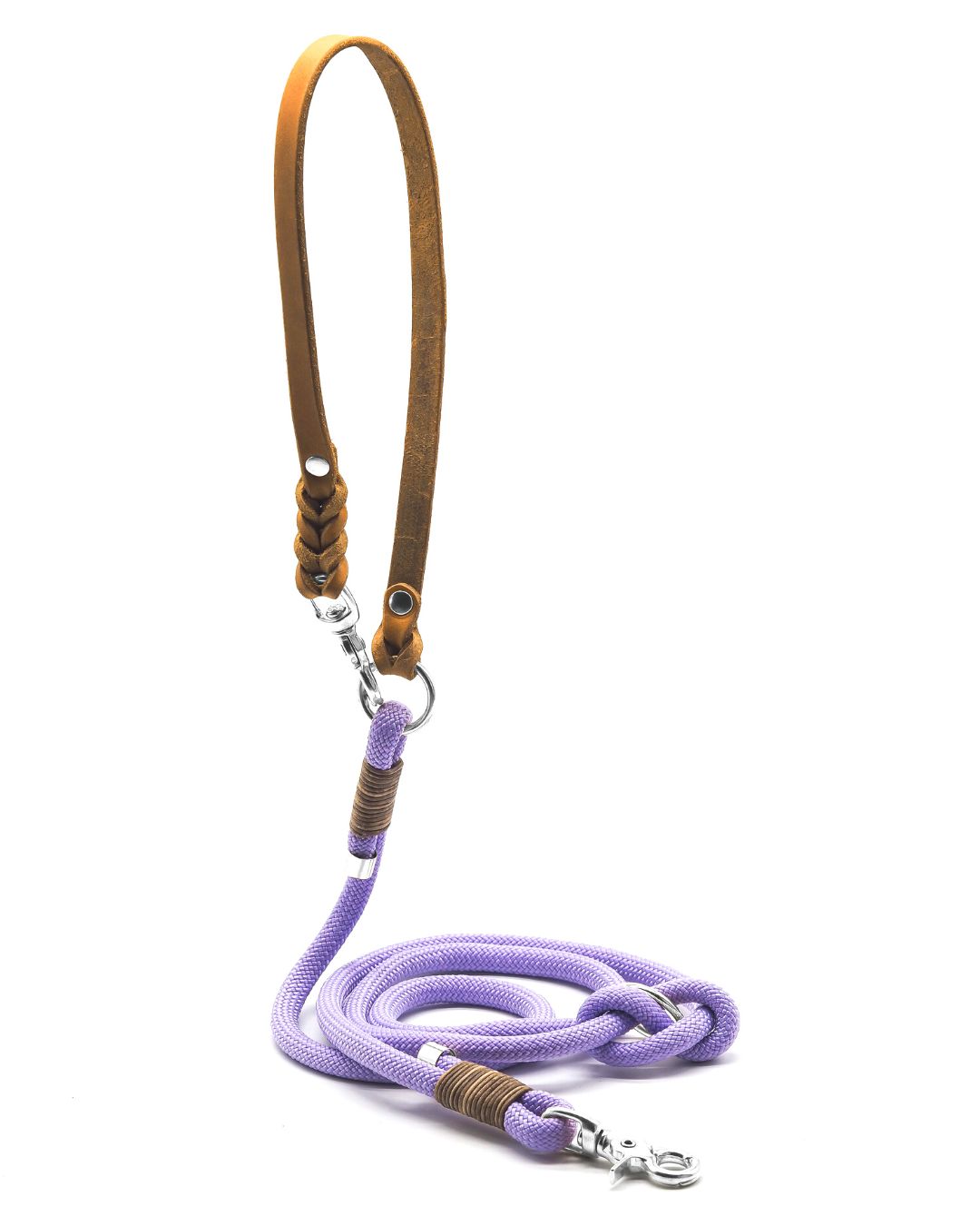 Tauleine 'Lavendel' aus Kletterseil, handgefertigt: Robuste Hundeleine aus Kletterseil für jedes Wetter – Pawsome Hundezubehör